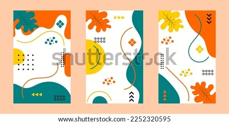Cover design backgrounds. Trendy editable template. Suitable for social media stories post templates, brochure, backdrop, banner,flyer. Abstract neo memphis geometric pattern.