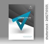 Cover design blue arrow modern background. for cover book. Annual report. Brochure template, Poster, catalog. Simple Flyer promotion. magazine. Vector illustration