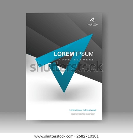 Cover design blue arrow modern background. for cover book. Annual report. Brochure template, Poster, catalog. Simple Flyer promotion. magazine. Vector illustration