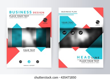 Cover design blue and red. Template brochure. Flyer annual report layout. Presentation template business flyer a4 blue.