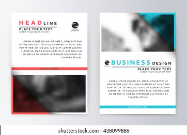 Cover design blue and red. Template brochure. Flyer annual report layout. Presentation template business flyer a4 blue.