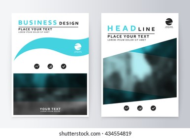 Cover design blue. Template brochure. Flyer annual report layout. Presentation template business flyer a4 blue.