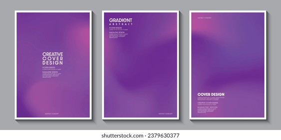 Cover design with blurred gradient pattern background set. Modern banner template design with space for your text. Vector illustration