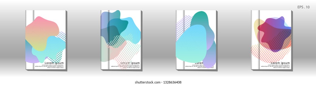 Cover design of the book is arranged with colorful gradients that are liquid and transparent. Creative illustrations for posters, web, landings, pages, covers, advertisements, and others