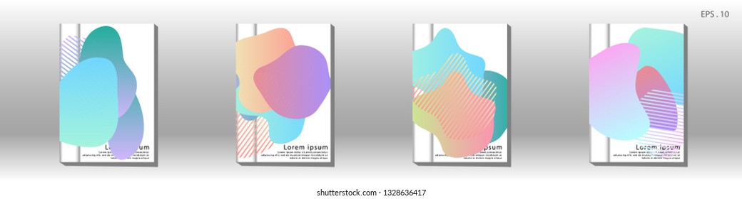 Cover design of the book is arranged with colorful gradients that are liquid and transparent. Creative illustrations for posters, web, landings, pages, covers, advertisements, and others