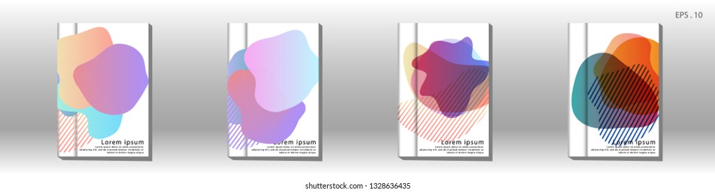 Cover design of the book is arranged with colorful gradients that are liquid and transparent. Creative illustrations for posters, web, landings, pages, covers, advertisements, and others