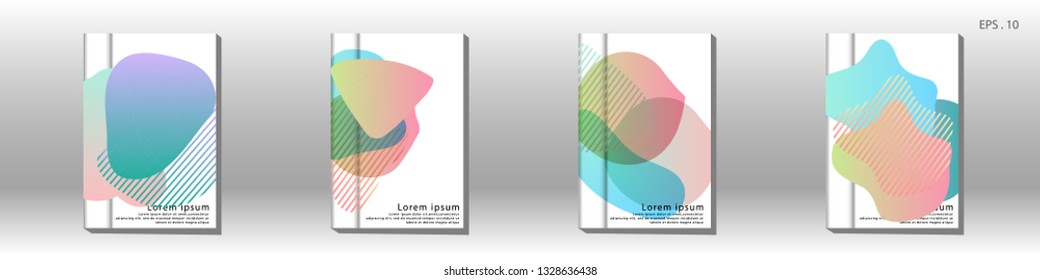 Cover design of the book is arranged with colorful gradients that are liquid and transparent. Creative illustrations for posters, web, landings, pages, covers, advertisements, and others