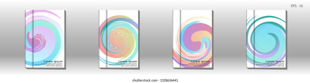 Cover design of the book is arranged with colorful gradients that are liquid and transparent. Creative illustrations for posters, web, landings, pages, covers, advertisements, and others