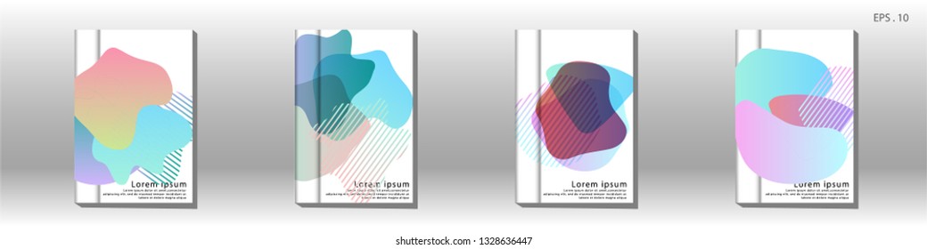 Cover design of the book is arranged with colorful gradients that are liquid and transparent. Creative illustrations for posters, web, landings, pages, covers, advertisements, and others
