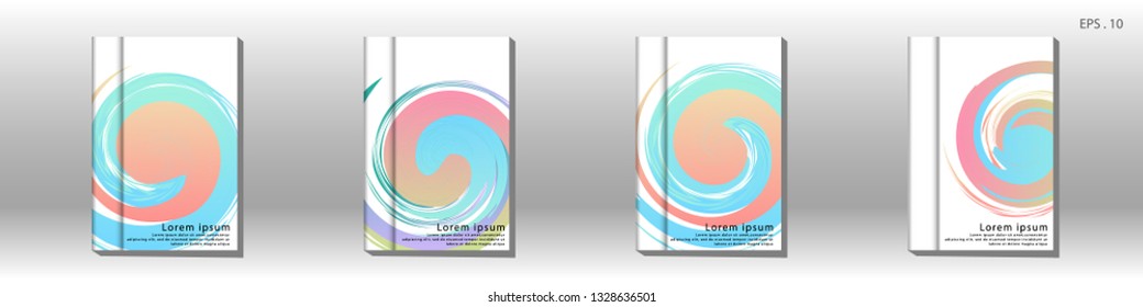 Cover design of the book is arranged with colorful gradients that are liquid and transparent. Creative illustrations for posters, web, landings, pages, covers, advertisements, and others