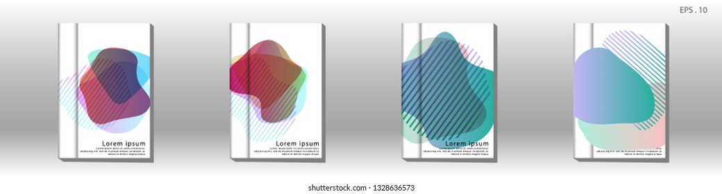 Cover design of the book is arranged with colorful gradients that are liquid and transparent. Creative illustrations for posters, web, landings, pages, covers, advertisements, and others