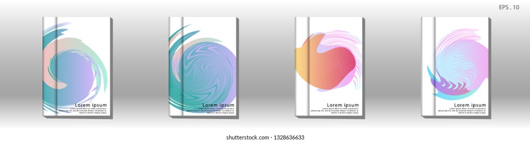 Cover design of the book is arranged with colorful gradients that are liquid and transparent. Creative illustrations for posters, web, landings, pages, covers, advertisements, and others