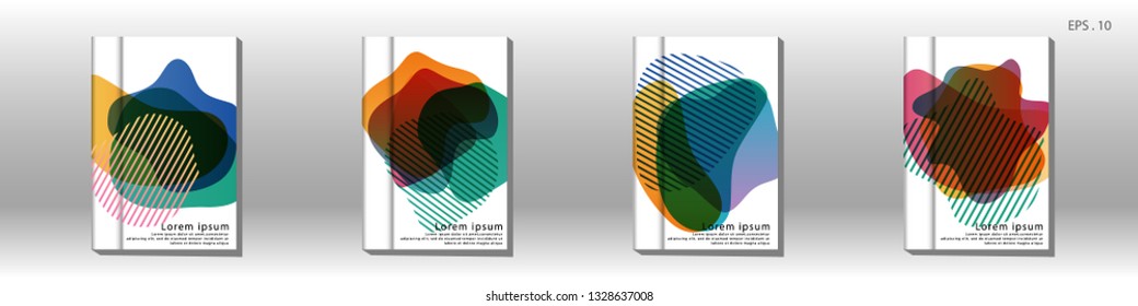 Cover design of the book is arranged with colorful gradients that are liquid and transparent. Creative illustrations for posters, web, landings, pages, covers, advertisements, and others