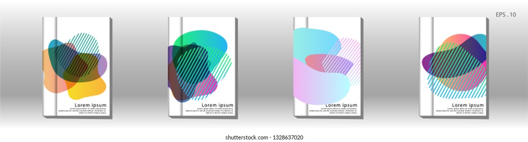 Cover design of the book is arranged with colorful gradients that are liquid and transparent. Creative illustrations for posters, web, landings, pages, covers, advertisements, and others