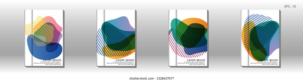 Cover design of the book is arranged with colorful gradients that are liquid and transparent. Creative illustrations for posters, web, landings, pages, covers, advertisements, and others