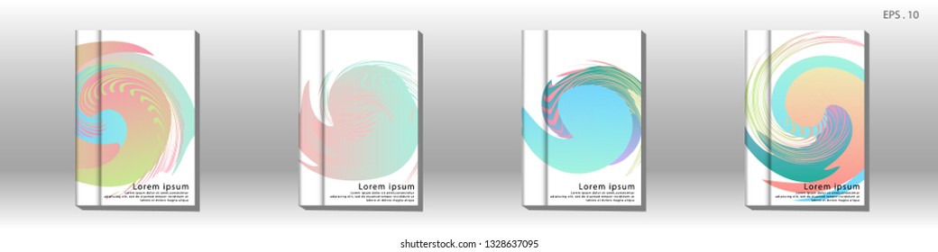 Cover design of the book is arranged with colorful gradients that are liquid and transparent. Creative illustrations for posters, web, landings, pages, covers, advertisements, and others