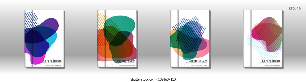 Cover design of the book is arranged with colorful gradients that are liquid and transparent. Creative illustrations for posters, web, landings, pages, covers, advertisements, and others