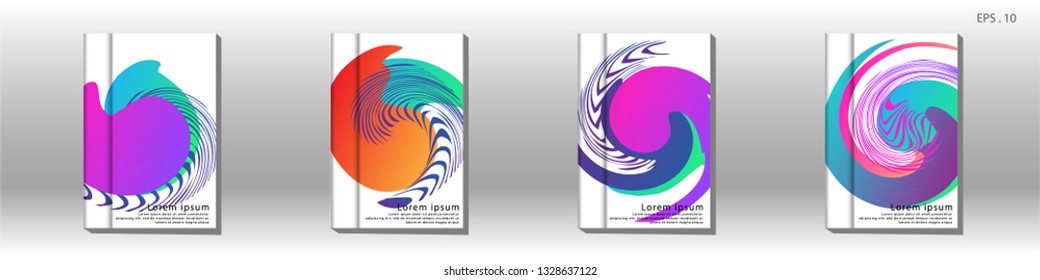 Cover design of the book is arranged with colorful gradients that are liquid and transparent. Creative illustrations for posters, web, landings, pages, covers, advertisements, and others