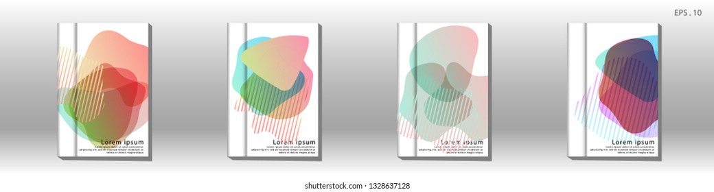 Cover design of the book is arranged with colorful gradients that are liquid and transparent. Creative illustrations for posters, web, landings, pages, covers, advertisements, and others