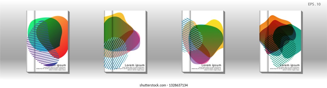 Cover design of the book is arranged with colorful gradients that are liquid and transparent. Creative illustrations for posters, web, landings, pages, covers, advertisements, and others