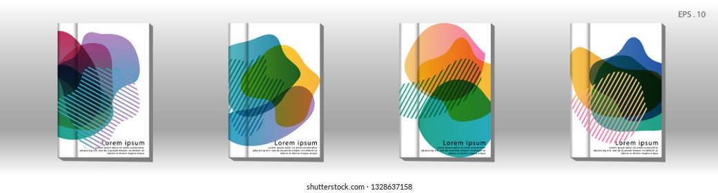 Cover design of the book is arranged with colorful gradients that are liquid and transparent. Creative illustrations for posters, web, landings, pages, covers, advertisements, and others