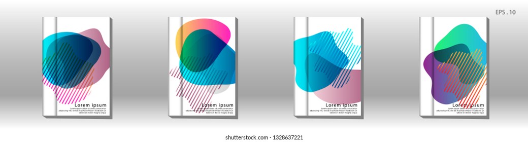 Cover design of the book is arranged with colorful gradients that are liquid and transparent. Creative illustrations for posters, web, landings, pages, covers, advertisements, and others