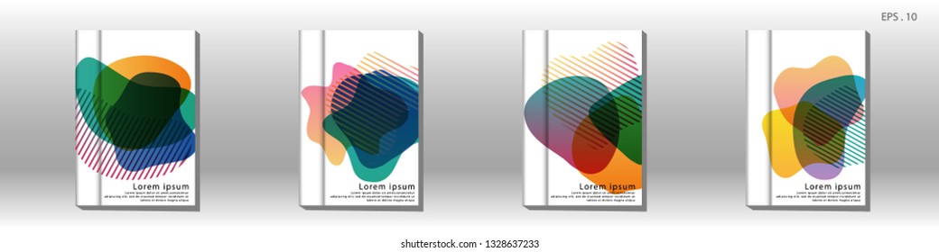 Cover design of the book is arranged with colorful gradients that are liquid and transparent. Creative illustrations for posters, web, landings, pages, covers, advertisements, and others