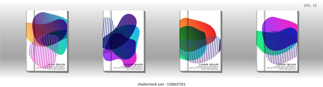 Cover design of the book is arranged with colorful gradients that are liquid and transparent. Creative illustrations for posters, web, landings, pages, covers, advertisements, and others
