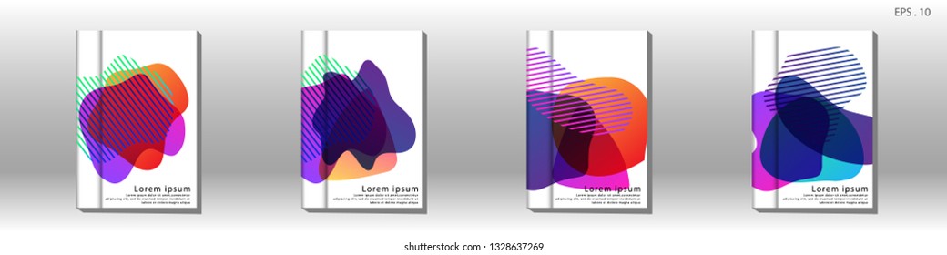 Cover design of the book is arranged with colorful gradients that are liquid and transparent. Creative illustrations for posters, web, landings, pages, covers, advertisements, and others