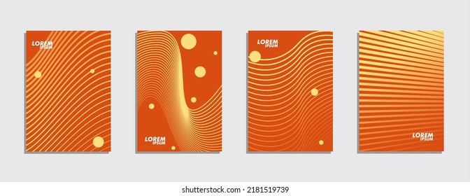 cover design, book, banner, social media, minimalist halftone gradient colorful simple, elegant, luxurious, futuristic, geometric pattern stripes, with orange color combination