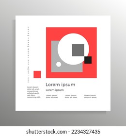 Cover design for booklet, brochure, folder, book, poster. Vector geometric template with place for your text.