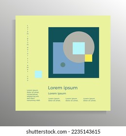 Cover design for booklet, brochure, folder, book, poster. Vector geometric template with place for your text.