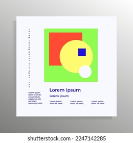 Cover design for booklet, brochure, folder, book, poster. Vector geometric template with place for your text.
