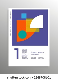 Cover design for booklet, brochure, folder, book, poster. Vector geometric template with place for your text.
