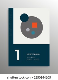 Cover design for booklet, brochure, folder, book, poster. Vector geometric template with place for your text.