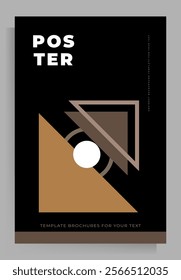 Cover design for booklet, brochure, folder, book, poster. Vector geometric template with place for your text.