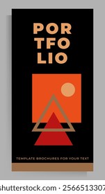 Cover design for booklet, brochure, folder, book, poster. Vector geometric template with place for your text.