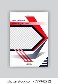 Cover design booklet template, book, magazine, flyer, banner, brochure. Place for text for business and financial reports. Place for photo. Vector