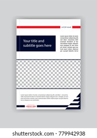 Cover design booklet template, book, magazine, flyer, banner, brochure. Place for text for business and financial reports. Place for photo. Vector