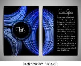 Cover design. Bright circles on a black background. Size a4. Vector illustration, eps10.