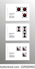 Cover design for brochure, booklet, book, poster, flyer. Set of vector geometric patterns. Format horizontal A4.