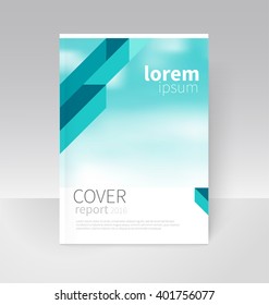 Cover design. Brochure, flyer, annual report cover template. a4 size. modern Geometric Abstract background. blue diagonal lines. blurred background vector-stock illustration EPS 10