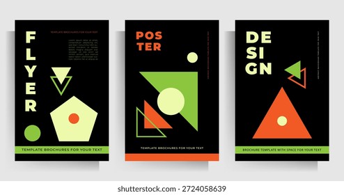 Design de capa para brochura, folheto, pasta, cartaz. Conjunto de modelos geométricos vetoriais.