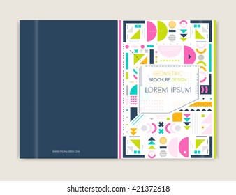 Cover design for Brochure leaflet flyer. Modern background line art. Abstract geometric colorful background.  A4 size. Vector EPS 10