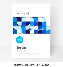 cover design brochure, leaflet, poster. Geometric Abstract background White, blue and black squares. stock-vector EPS 10