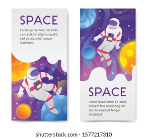 The cover design of the brochure on astronomy. Sample background for space theme. Geometrical composition. Background for covers, flyers, banners