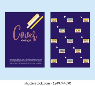 Cover design for brochure,booklet,flyer etc. Retro geometric poster