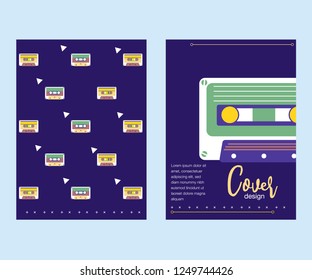 Cover design for brochure,booklet,flyer etc. Retro geometric poster