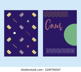 Cover design for brochure,booklet,flyer etc. Retro geometric poster