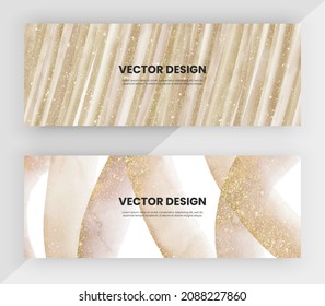 Cover design with brown watercolor and gold glitter texture